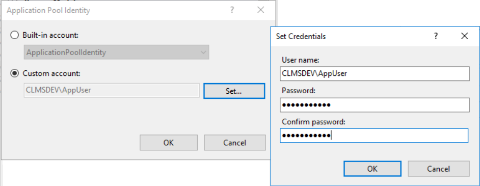 Setting Identity in AppPool