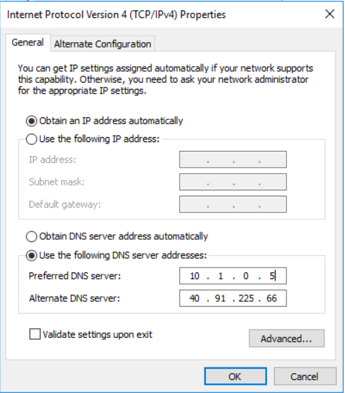Setting the DNS Address