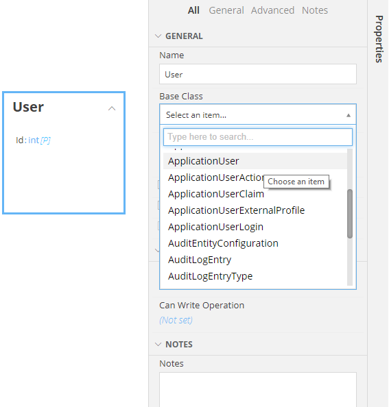 Selecting the Base Class