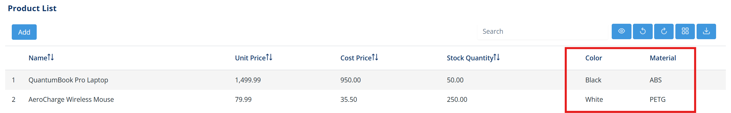 Dynamic Columns Domain