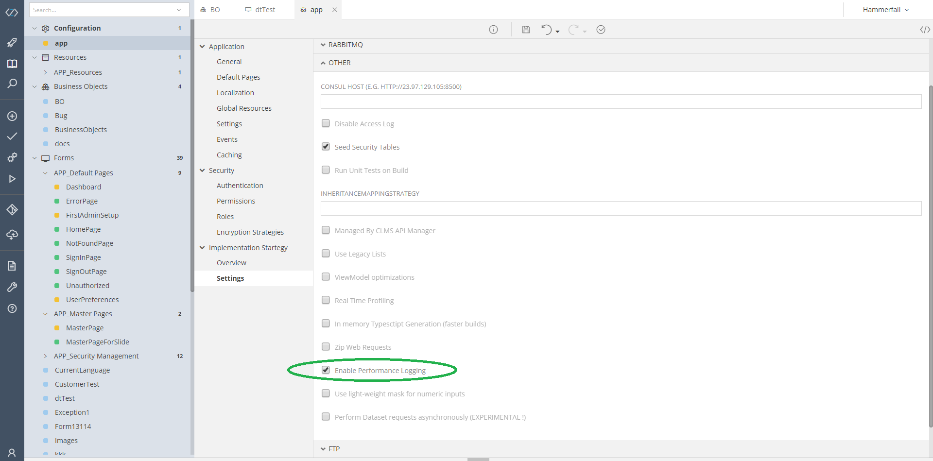 Enable Performance Log