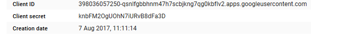 Google Client and Secret