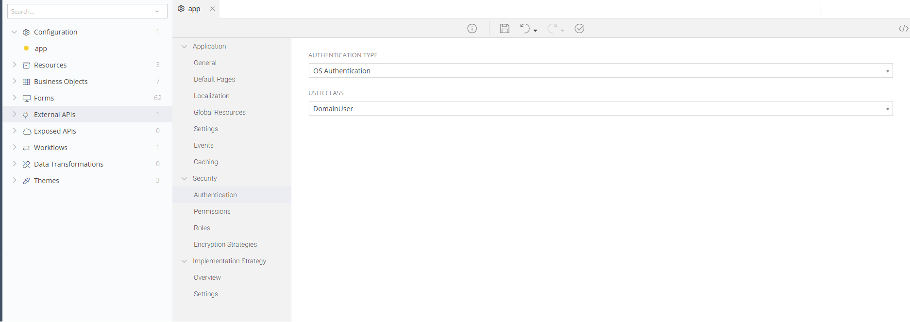 Selecting OS Authentication