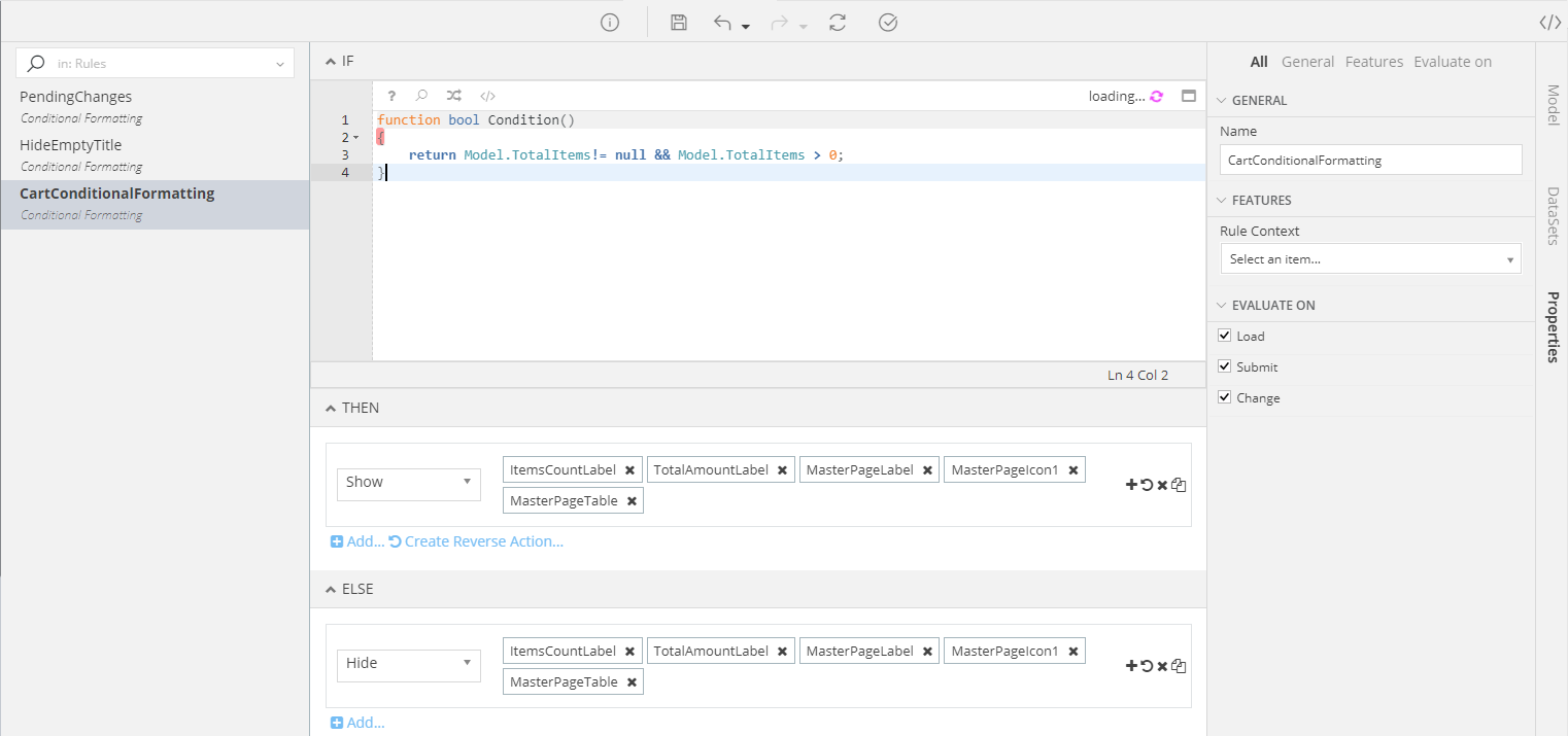 Cart Conditional Formatting
