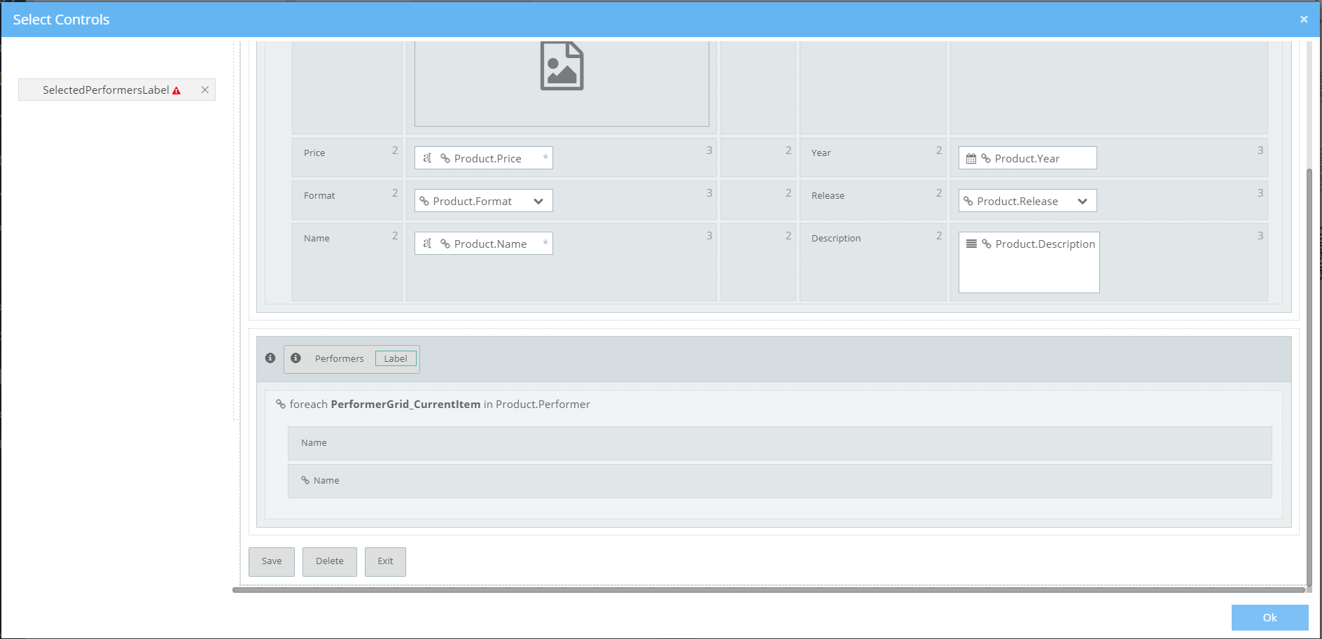 Calculated Expression Component Chooser