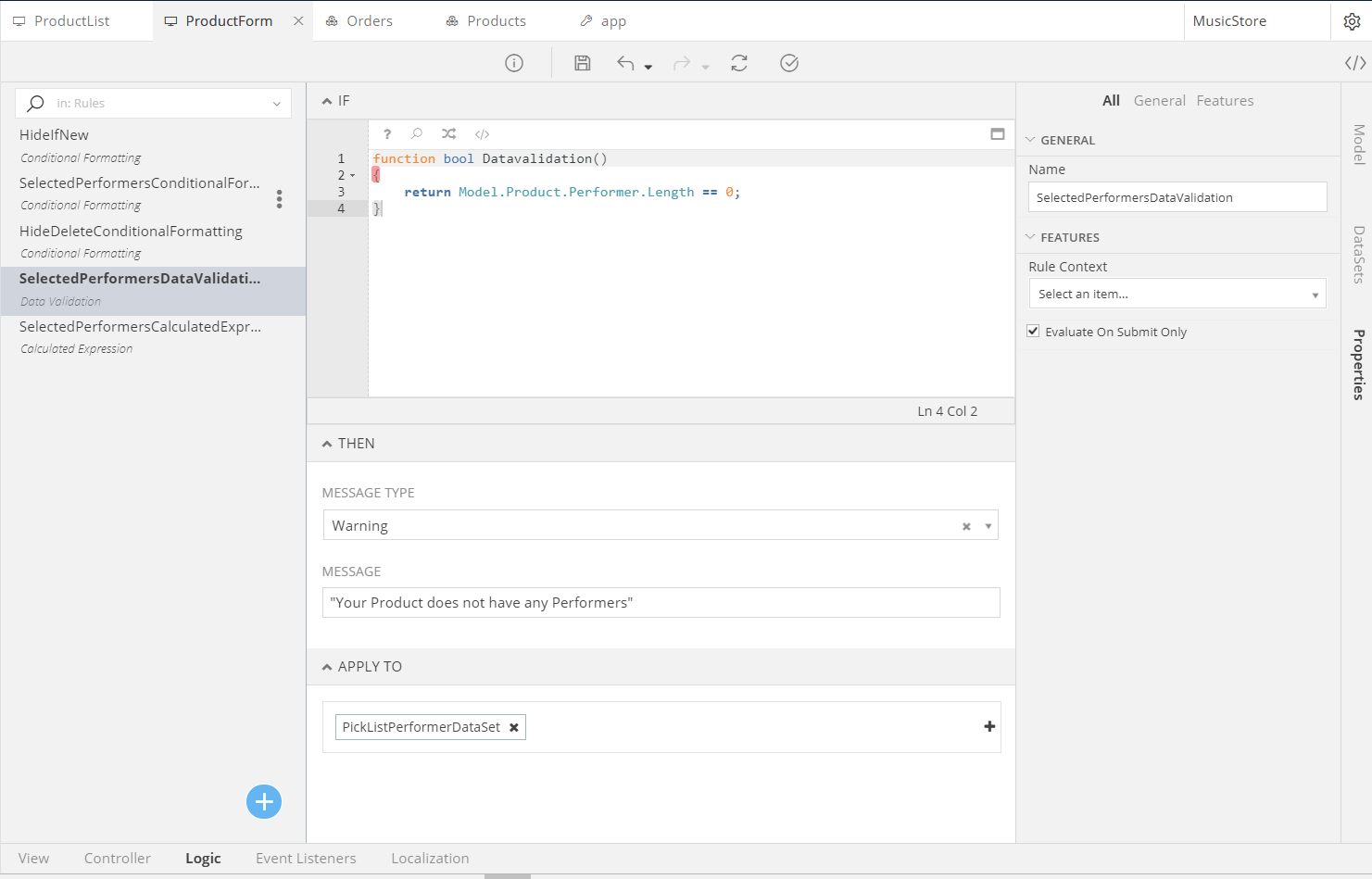 Validation for Performers