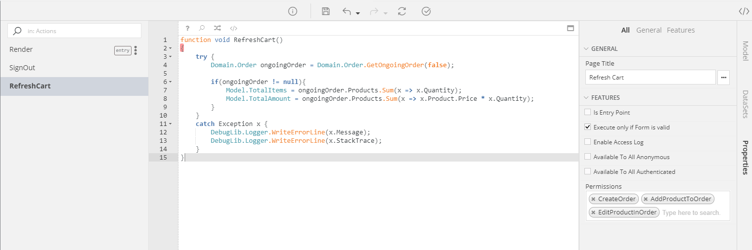 RefreshCart Controller Action