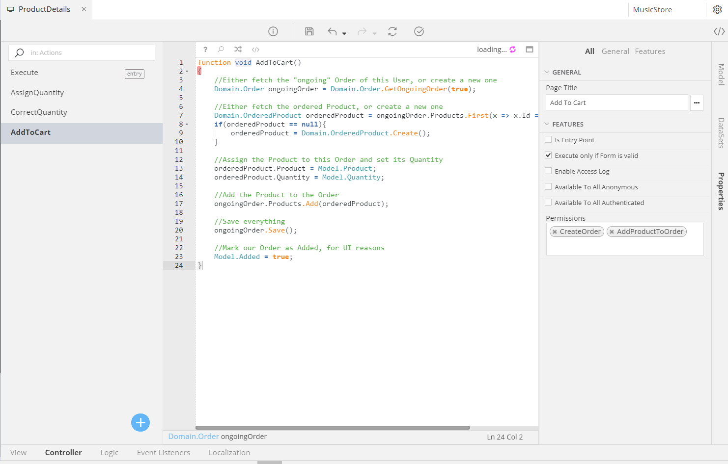 ProductDetails Controller